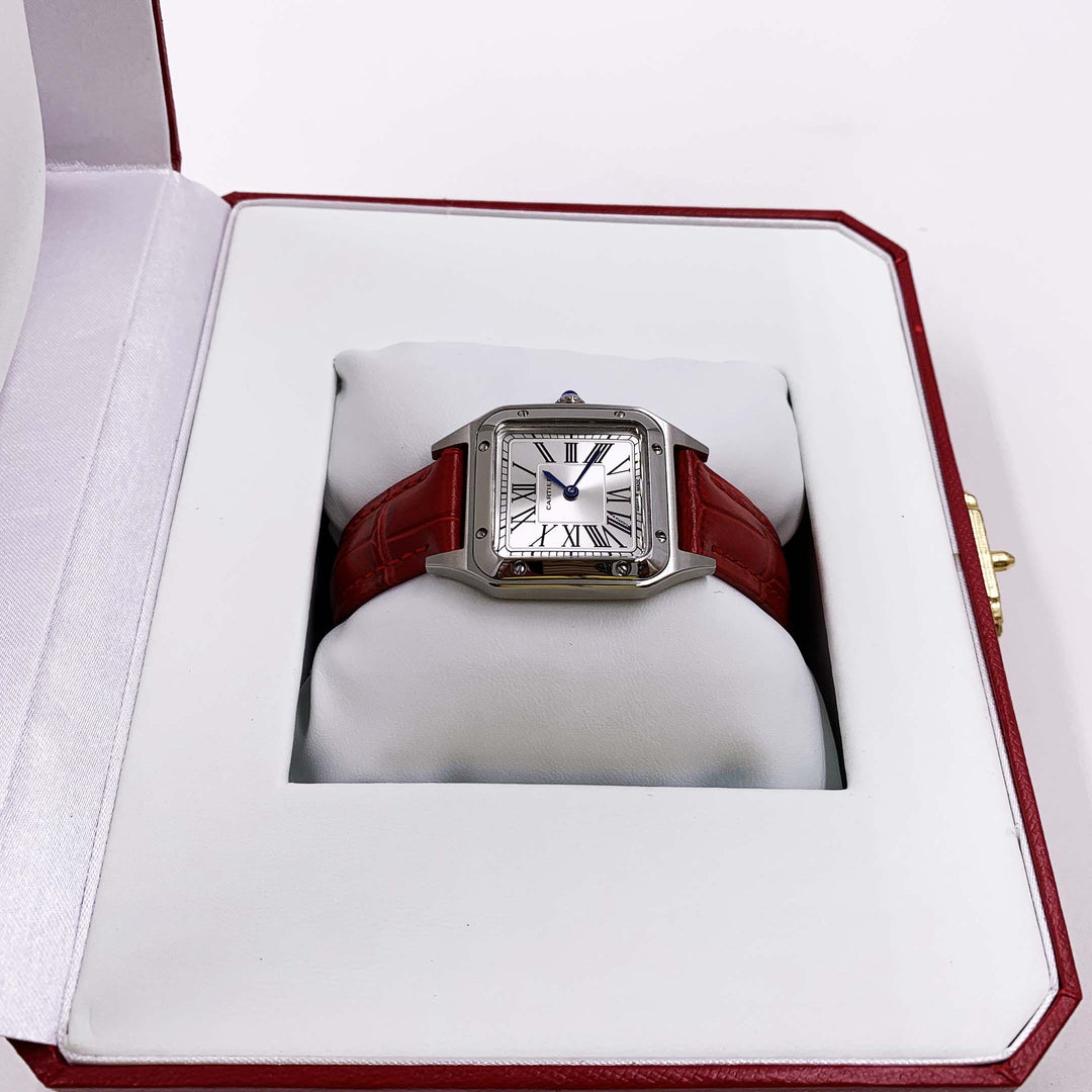 CARTIER SANTOS-DUMONT / Petit modèle bordeaux - Image 7