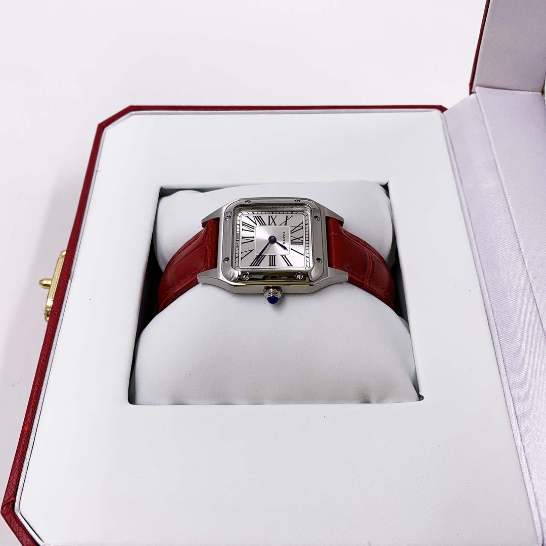 CARTIER SANTOS-DUMONT / Petit modèle bordeaux - Image 4