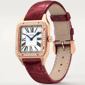 CARTIER SANTOS-DUMONT / Petit modèle Bordeaux  sertie